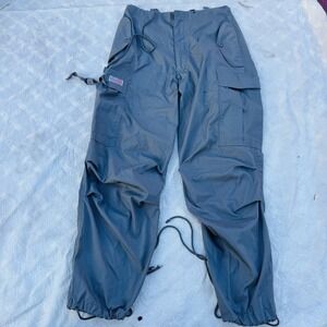 Vintage UFO Parachute Cargo Pants XS X-Small Grey Drawstring Rave Festival Baggy